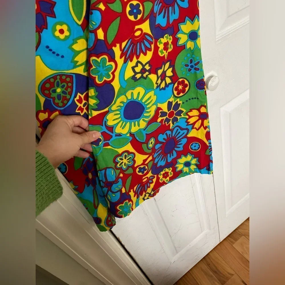 90s Does 70s Flower Power Funky Wide Legged Pants by Funny Fashion Brand